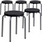 Flash Furniture Stackable Stool with Black Seat and Silver Powder Coated Frame, PK5 5-YK01B-GG - alternate 2